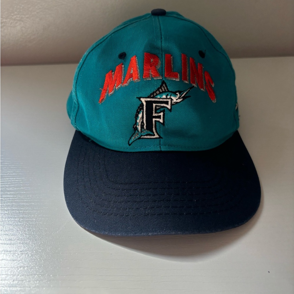 Vintage Teal and Black Florida Marlins Cap